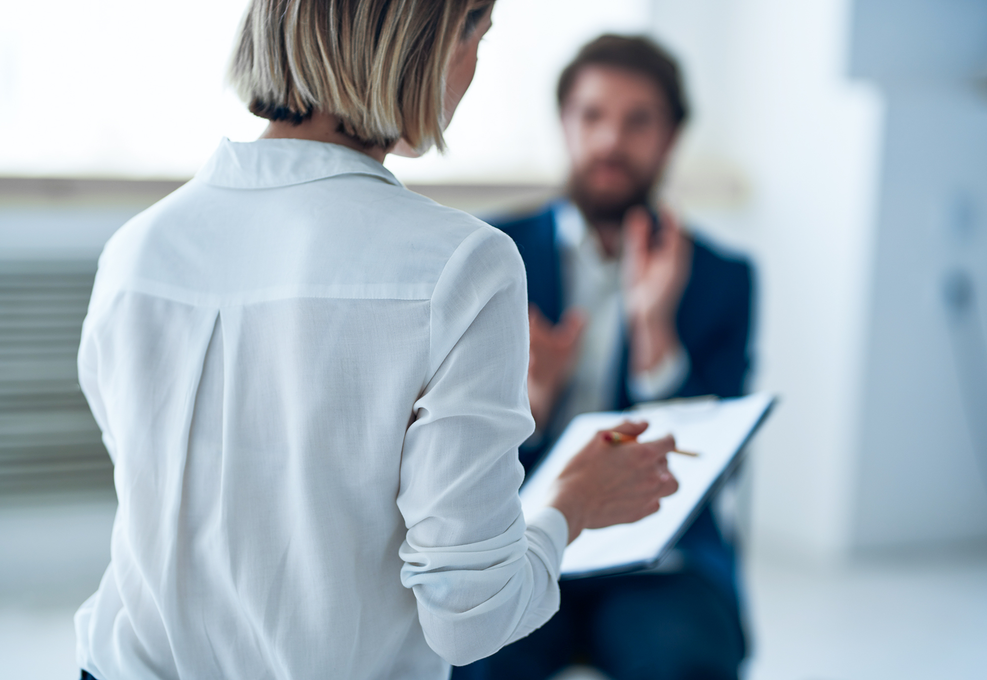 Woman psychologist on all professional diagnostics consultation